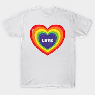 LGBT Rainbow Pride Gay Love Heart T-Shirt